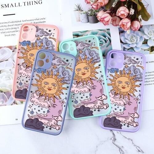 Funny Sun Moon Face Case For Iphone 11 12 Pro Max XR 7 8 Cases Phone Fundas Iphone12 SE 2020 Xs X 6 6S Plus Mini 12Pro Covers