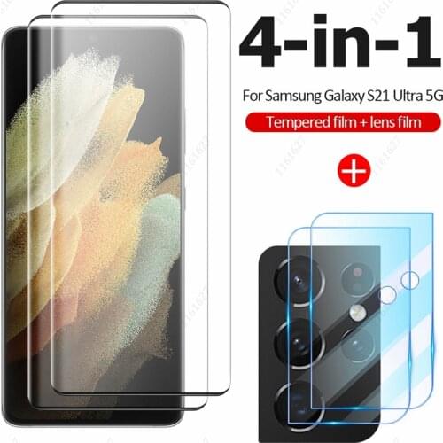 Tempered Glass For Samsung Galaxy S21 Ultra Plus S20 FE Screen Protector Glass S 21 Ultra S21Plus 5G S20FE Phone Film 1/2/3/4PCS