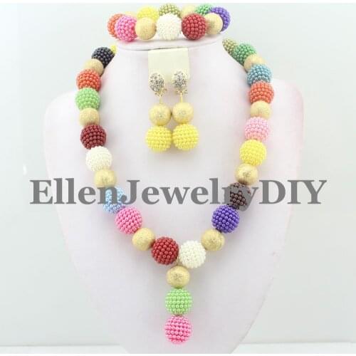 Womens perfect Jewelry Crystal Beaded African beads Jewelry Set party Necklace Set nigerian wedding beades jewelry sets W9234