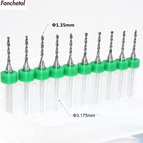 1.35mm-10 CNC computer machine solid carbide micro Drill bit,Printed Circuit Board Drill Bit,SMT,plastic and copper