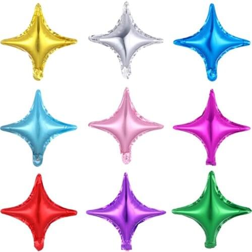 10 inch Four pointed Star Aluminum Foil Balloon Cartoon Birthday Party Wine Glass Decoration Balloons Wedding Christmas Supplies