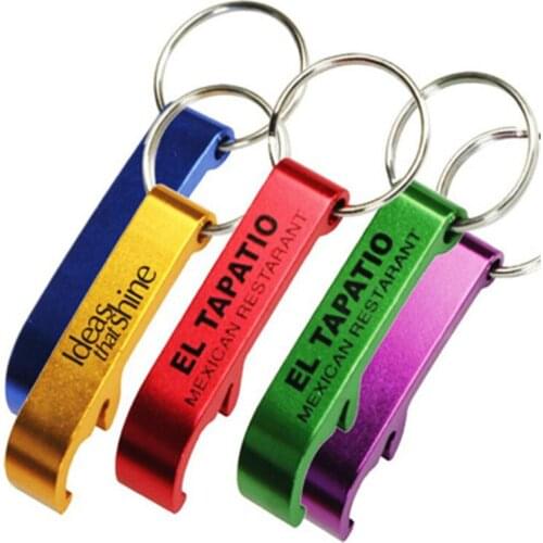 100pcs/lot Free Shipping promotion customed printed logo gift Metal aluminum alloy bottle opener metal keychain laser LOGO