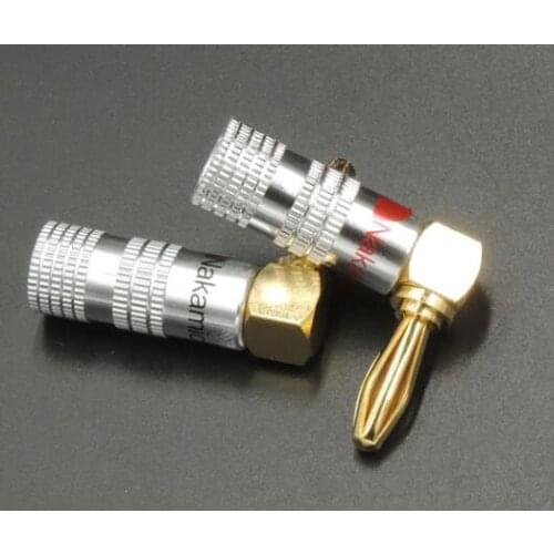 180pcs Brass 90 Degree Right Angle 4mm Banana Plug For Video 24K Gold Plated Speaker Adapter Audio Connector