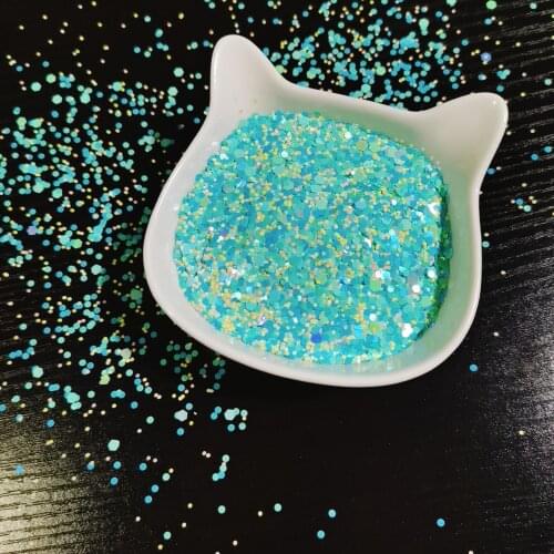 30g/opp Blue Sky Sequins Rainbow Bright Shake Card Accessories Sequins Rainbow Bright Shake Card Accessories DIY 2021 New
