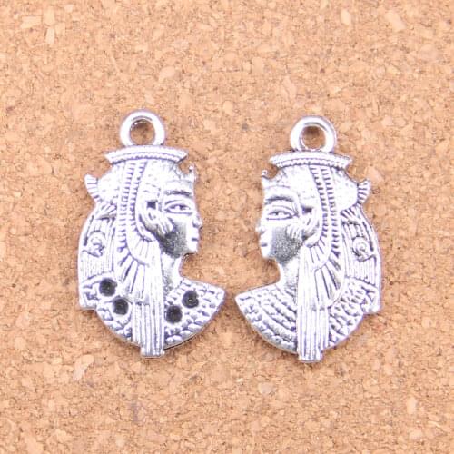 6pcs Charms Egypt Cleopatra 29x17mm Antique Pendants,Vintage Tibetan Silver Jewelry,DIY for bracelet necklace