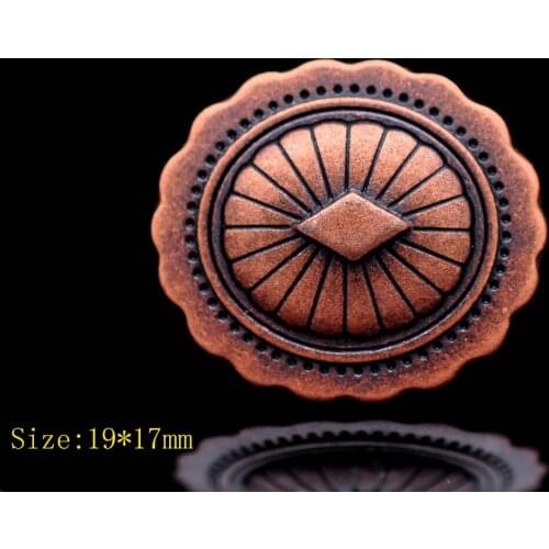 30X 19*17MM Antique Copper Punk Biker Southeast Flower Engraved Metal Rivet Stud Spot Concho For Leather Belt Rivet Back