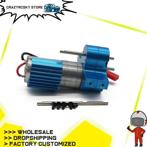 370 Brushed Motor Alloy Heat Sink Gear Box With Steel Gears For WPL Henglong C14 C24 B14 B24 B16 B36 4x4 6x6 Military Truck