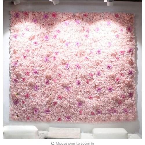 40x60cm Artificial Flower Panels Wedding Decoration Backdrop Champagne Silk Rose Fake Flowers Hydrangea Wall Backdrop 24pcs