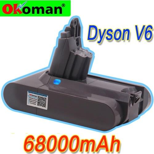68000mAh 21.6V 12.8Ah Li-ion Battery For Dyson V6 DC58 DC59 DC61 DC62 DC74 SV09 SV07 SV03 Battery Vacuum Cleaner