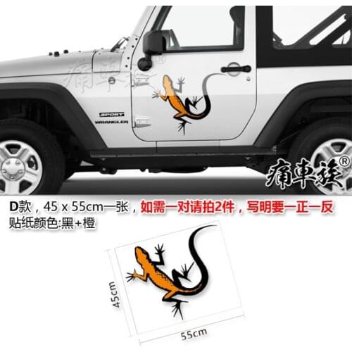 Car stickers FOR Jeep Wrangler 2010-2021 body hood appearance gecko fashion decorative decals