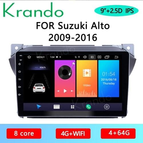 Krando Android 10.0 9" IPS Full Touch Car Multimedia Radio For Suzuki Alto 2009-2016 Audio DSP Bluetooth Navi Carplay BT 4G GPS