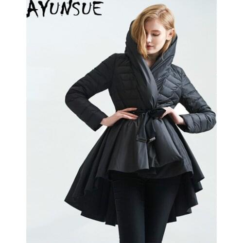 AYUNSUE Winter Coat Down Jacket Women Winter Jackets Woman Hooded Long Coats Parka Streetwear Overcoat Chamarras De Mujer KJ600