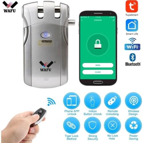 Wafu 019 Door Lock Wireless wifi Smart Lock Remote Control Locks Electronic Keyless Door Locks Phone Control Fingerprint Lock