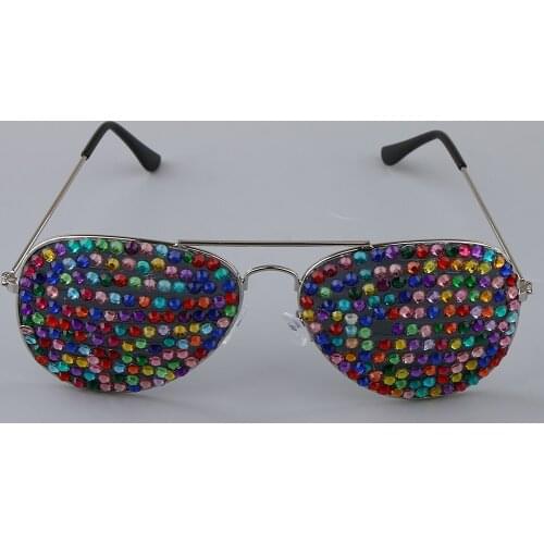 Bling Crystal Rhinestone Eyeglasses Shiny Metal Sunglasses Party Dress Up