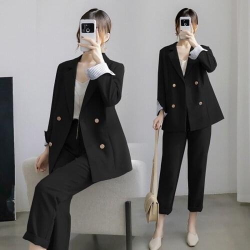 Pants suits elegant woman womens outfits suit female large size section office ladies commercial uniform OL 2 piece sets