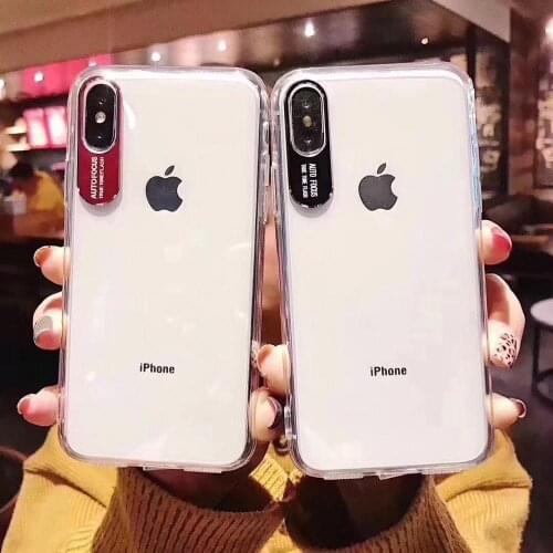 Auto Focus Metal Camera Clear Crystal TPU transparent case For iPhone11pro max XS Max XR 8Plus