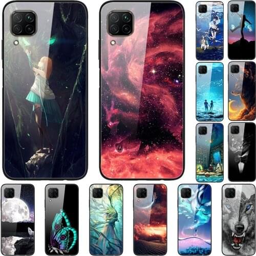 For Samsung A12 Case Printing Hard Back Tempered Glass Case For Samsung Galaxy A12 GalaxyA12 A 12 SM-A125F a125 Cover Fundas