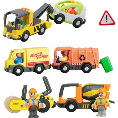 Wood Magnetic Trailer Toy Wooden Railway Accessories Train Toy Set For Kids Fit for Wooden Tracks