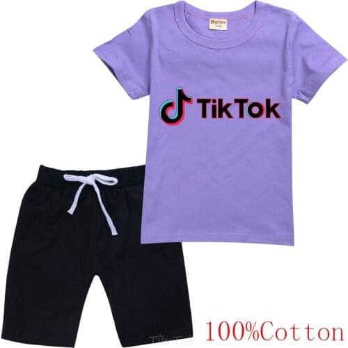 Baby Boys Clothes Sets Summer Baby Girls Clothes Tik Tok T-Shirts and Shorts Outfit Kids Costume Suit Teenagers Sport Suits