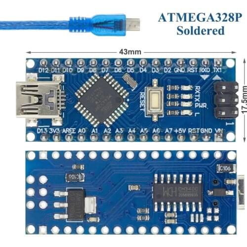 1PCS Nano 3.0 Controller Compatible with Nano CH340 USB Driver with Cable NANO V3.0 ATMEGA328P