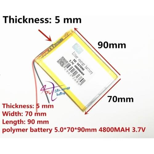 Best battery brand 3.7V 4800mAh polymer lithium Rechargeable battery 537191 for tablet 507090