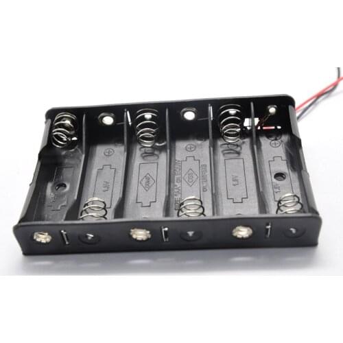 MasterFire 500pcs/lot 6 x 1.5V AA 2A CELL DIY Clip Battery Holder Storage Box 9V 6 Slots Batteries Case Shell With Lead Wire