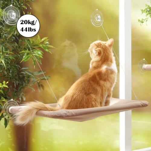 Cute Pet Hanging Beds Bearing 20kg Cat Sunny Seat Window Mount Pet Cat Hammock Comfortable Cat Pet Bed Shelf Seat Beds