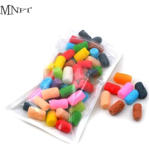 MNFT 50pcs Carp Fishing PVA Nuggets PVA Pop Up FoamWater Soluble Pop Up Rig Foam Carp Rig Tackle Accessories Tool Random Color