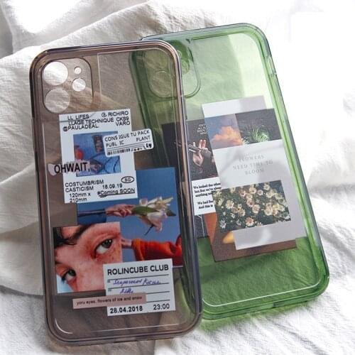 OEING Fashion Thicken Transparent Phone Case For iPhone 12 11 Pro Max Mini 7 8 XR X XS MAX SE Airbag Shockproof Case Cover