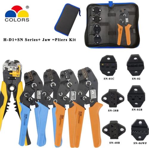 COLORS Crimping pliers set SN-48B SN-28B SN-02 10 jaw kit for 2.8 4.8 6.3 2510/tube/insulation terminals electrical clamp tools