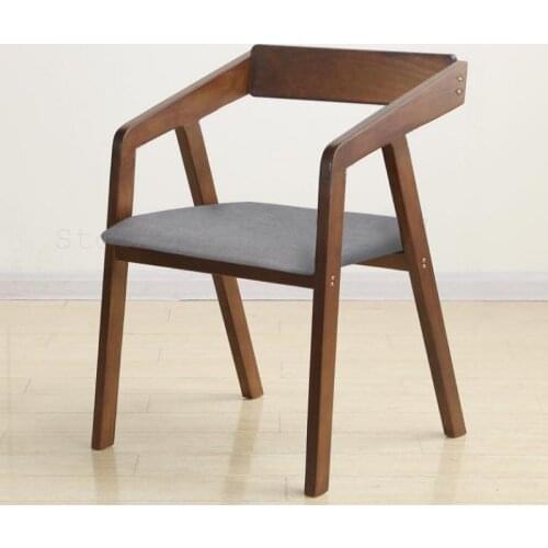 Solid Wooden Dining Chair Fashion Home Nordic Desk Chair Coffee Restaurant Chair Simple Study Office Backrest Computer