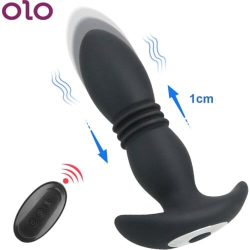 OLO Sex Toys for Men Wireless Remote Control Telescopic Vibrating Prostate Massager Anal Vibrator Dildo Butt Plug Vibrator