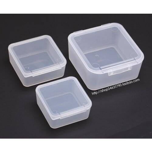 Wholesale Transparent Plastic Small square Boxes Packaging Thicken Storage Box lidded Jewelry box Accessories Finishing Box