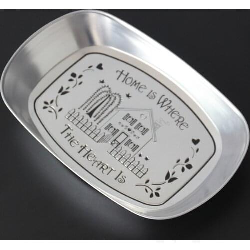 Retro Style Stainless Steel Oval Storage Tray Kitchen Food Storage Fruit Plate Metal Tray Jewelry Display Home Desktop Decor