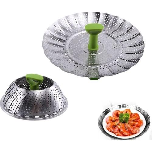 36 Pcs Vegetable Steamer Insert Stainless Steel Folding Strainer Basket for Veggie Fish Seafood Vapor Cooker Wholesale