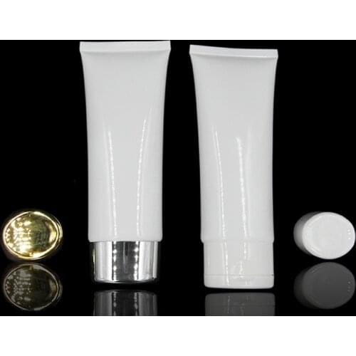 Empty 100G 100ML Plastic Squeeze Tube White Makeup Packaging Facial Cleanser Hand Cream Emulsion Refillable Soft Tube