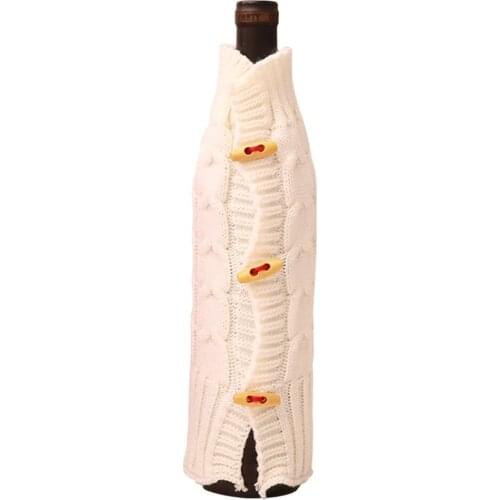 Christmas Decoration Bottle Cover Bag Christmas Wine Bottle Set Champagne Wine Knitted Wine Set Bar Creative Dress Up