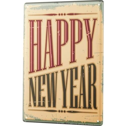 SINCE 2004 Tin Sign Fun Kitchens Happy New Year