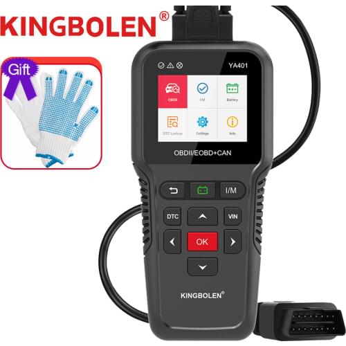 KINGBOLEN YA401 Code Reader OBDII/EOBD +CAN one-key VIN Read I/M Battery test YA-401 Diagnostic Tool OBD2 Auto Scanner PK KW850