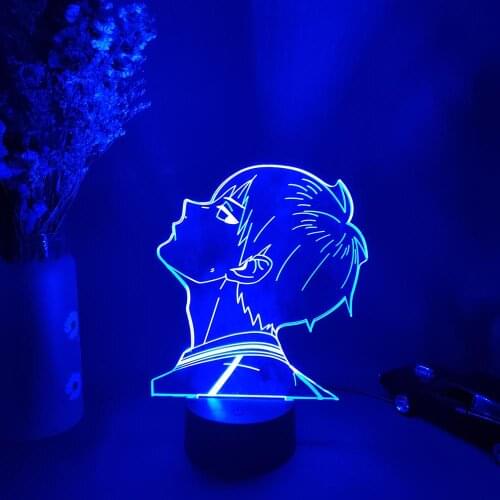 Cool 3D Illusion Night Lamp Home Room Decor Upward Lighting Acrylic Figurine LED Sensor Light Xmas Gift Otaku Glow Desktop Lamps