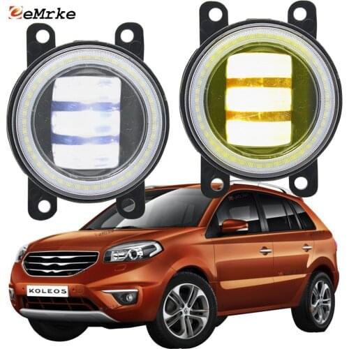 2x Led Angel Eye DRL for Renault Koleos 2012 2013 2014 2015 /for Samsung QM5 H45 LED Fog Lights Lamp Lens Daytime Running Light