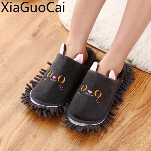 Winter Fur New Women Flat Slippers Lazy Wear-resistant Slip on Ladies Slippers Wipe Animal Prints Indoor Women Slippers
