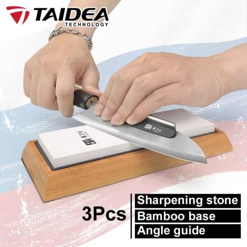 TAIDEA Whetstone Angle guide Kitchen knife sharpener white alundum Fast sharpening stone 240-8000grit