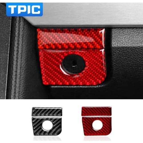 TPIC Interior Carbon Fiber Car Storage Box Panel Trim Stickers Covers Car Styling For Ford Mustang 2015-2019 Accessories