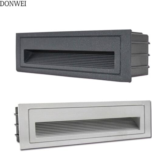 DONWEI 4W Outdoor Led Step Light IP65 Aluminum Embedded Staircase Corner Lamp Waterproof Recessed Wall Stair Lamp Footlight
