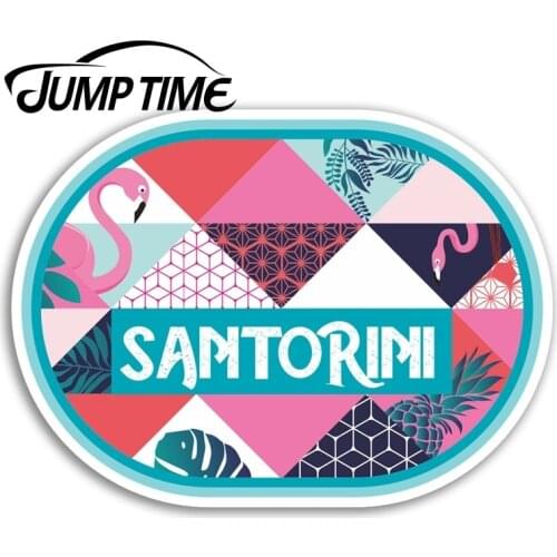 Jump Time for Santorini Vinyl Stickers Tropical Cool Sticker Laptop Luggage Window Decal Waterproof Car Accessories