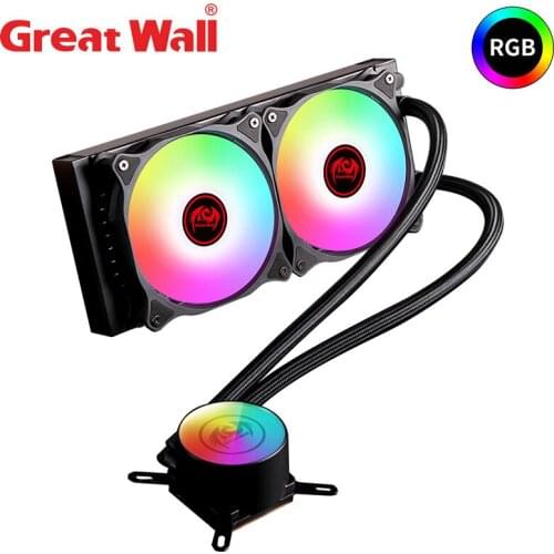 Great Wall RGB Water Cooler CPU Cooling Fan PWM 4Pin Radiator Computer Heat Sink 2011 2066 AM4 AMD Water Cooling Liquid ARGB