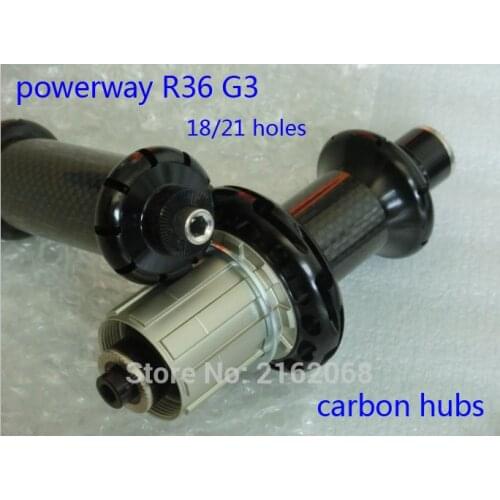 New Powerway R36 G3 Road bike alloy carbon fibre bicycle hubs with skewers 18/21 holes Road parts black red colors Free shipping