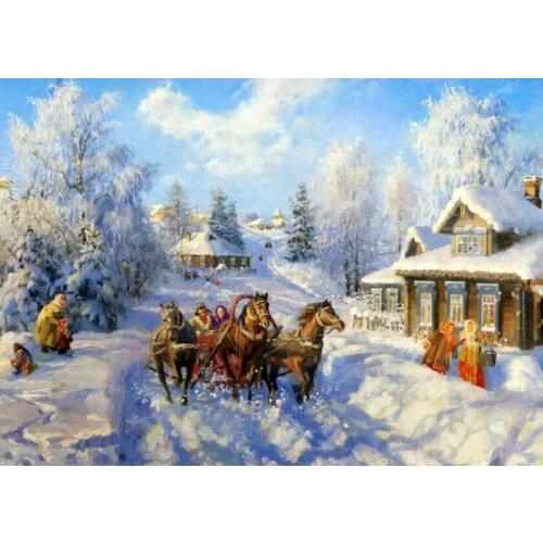 Snowing style Embroidery Counted Cross Stitch Kits Needlework - Crafts 14 ct DMC Color DIY Arts Handmade Decor R7511