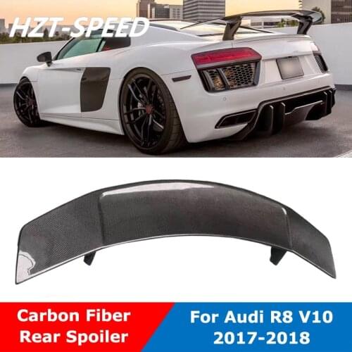Carbon Fiber Material Back Wing Trunk Rear Spoiler For Audi R8 V10 Coupe Car Tuning 2017-2018